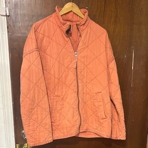 Rare GAP Recycled Quilted Orange/Coral  Jacket. Sz Large Women
